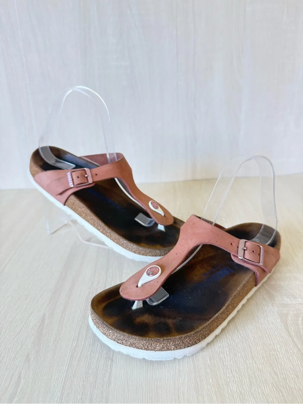 Birkenstock Gizeh Nubuck Leather Dusty Rose Thong Sandals Women’s EU 38